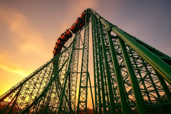 The magnificent Kingda Ka reached 456 feet tall and ruled Six Flags Great Adventure's skyline for almost two decades. This engineering marvel revolutionized roller coaster history in 2005. The coaster catapulted riders from zero to 128 mph in just 3.5 seconds. The iconic ride's highlighter-green track and orange shoulder harnesses became symbols of theme park excellence. More than 12 million thrill-seekers experienced its heart-pounding 418-foot drop and raced along its 3,118-foot track. The legendary Kingda Ka's final chapter came in February 2025 as demolition crews brought down this remarkable piece of amusement park history. Building the World's Tallest Coaster Six Flags Great Adventure revealed their ambitious plans to build Kingda Ka on September 29, 2004 at a media event. The park teamed up with Intamin and brought Stakotra on board to create this engineering marvel. Construction began several months before the official announcement, which got coaster enthusiasts talking. Workers cleared trees along the parking lot's edge to create a jungle setting. The site preparation led to two straight lines of square footer cutouts in the pavement, and workers installed rebar frames next. Winter months saw the tower rise faster. The lattice structure took shape as four massive cranes worked together, making it visible from miles around. The project hit its biggest milestone on January 13, 2005, with a topping-out ceremony. Two workers rode a 50-story crane to the summit while another crane lifted a 9,000-pound steel beam with an American flag. The ride's complex technology demanded trailblazing solutions. Engineers installed a hydraulic launch motor that could produce 20,800 horsepower to achieve this unprecedented acceleration. The launch track featured retractable magnetic brakes to keep trains from rolling backward. Technical challenges with the launch system pushed back the opening date from April 23, 2005. The team needed more time to test and adjust the complex mechanical systems. The park's focus on safety and perfection proved worthwhile when Kingda Ka opened its gates on May 21, 2005. Kingda Ka's completion meant more than just adding another ride. Six Flags CEO Kieran Burke saw this project as "the first step in reshaping the scene at Six Flags Great Adventure from the largest regional theme park in the world to a true regional destination". The coaster became part of the Golden Kingdom, an 11-acre themed area that helped improve the park's appeal. Inside Kingda Ka's Record-Breaking Stats Kingda Ka's engineering excellence shows in its impressive stats. The coaster's hydraulic launch system uses a massive 20,800 horsepower motor that shoots riders from zero to 128 mph in just 3.5 seconds. The track climbs to a staggering 456 feet - as tall as a 45-story building. This makes Kingda Ka the world's tallest roller coaster, beating its nearest rival by almost 40 feet. The ride's design features cutting-edge safety systems. The retractable magnetic brake system on the launch track stops trains from rolling backward. These brake fins pop up automatically after each train passes, creating a backup system if the launch can't clear the tower. Riders shoot straight up at a 90-degree angle after launch. The train spins 90 degrees at the top before dropping 418 feet through an exciting 270-degree clockwise spiral. The steep drop keeps speeds over 100 mph. The track stretches 3,118 feet and gives riders an intense 28-second experience. Passengers feel forces up to 5G - similar to what Formula 1 drivers experience. Kingda Ka held both height and speed records worldwide until 2010. Formula Rossa at Ferrari World Abu Dhabi later took the speed crown by hitting 149 mph. The coaster still stands as the fastest in the Americas and keeps its height record today. The numbers tell an amazing story. More than 12 million thrill-seekers have conquered this engineering marvel since 2005. Lucky riders at the top can see both Philadelphia and New York City skylines on clear days, right before their heart-stopping plunge begins. The Rider Experience Riders at Kingda Ka's dual-loading platforms watch others return with wind-whipped hair and pure awe on their faces. A recorded announcement kicks off the trip: "Arms down, head back, hold on!". This sets the stage for what comes next. The train rolls back slightly to connect with the catch car. Many first-timers clutch their restraints, while some dramatically say goodbye to their friends in line. The hydraulic system releases its raw power without warning. 5G forces pin riders to their seats, push their cheeks back, and make it hard to keep their eyes open. The train blasts skyward at 128 mph, creating an otherworldly feeling. A brief moment of peace awaits at the tower's peak - completely different from the chaos seconds before. Brave riders who look down see cars that look like tiny ants below. A 270-degree clockwise spiral sends riders plummeting toward earth in a disorienting descent. The ride features a surprising 129-foot airtime hill that gives riders a burst of weightlessness. The whole ordeal, from launch to brake run, takes just 28 seconds, though it feels much longer. Weather has a vital impact on the ride. The coaster stops running even in light rain since droplets feel like needles at high speeds. Front row riders face the wind's full force and sometimes hit insects during their ride. Kingda Ka's queue area became known for its stories. People shared tales about bird strikes (which happened) and multiple "deaths" during the ride (which didn't). Being strapped in and waiting for the launch made riders more nervous than the actual ride. Conclusion Kingda Ka was more than steel and engineering - it created two decades of record-breaking thrills and unforgettable memories. This legendary coaster expanded what seemed possible. It launched millions of riders skyward at incredible speeds and remained the world's tallest roller coaster throughout its run. Formula Rossa later took the speed record, but Kingda Ka stood alone among thrill rides with its unique blend of height, acceleration, and pure spectacle. Numbers tell just part of its story. Each ride among those 12 million represented someone's personal victory - either conquering their fears or feeling pure joy at 128 mph. The demolition in February 2025 ended an extraordinary chapter in theme park history. Kingda Ka's legacy continues through countless stories, videos, and memories of people who felt its heart-stopping launch and saw its majestic 456-foot tower. This amazing ride showed us that life's greatest thrills come from those brief moments when we reach for the sky